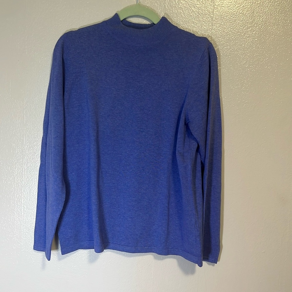 JOAN RIVERS Mock Neck Sweater Blue M